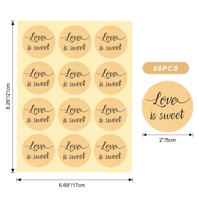 G2PLUS Love is Sweet Stickers Labels, Wedding Favor Label Sticker, 2 in Round Wedding Treat Sticker for Gift Wrapping, Anniversary, Engagement, Birthday, Baby Shower Party Favors - Image 2